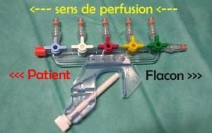 rampe de robinets munis de valves bidirectionnelles